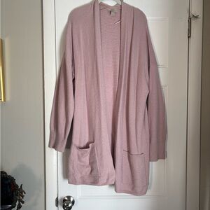 LOFT Light Pink Open-Front Cardigan